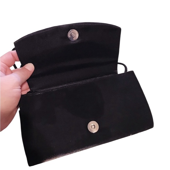 LA REGALE Vintage Black Nylon Clutch Handbag EUC - Picture 5 of 8